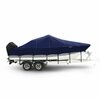 Eevelle Boat Cover V HULL FISHING Center Console, Low or No Bow Rails w/ Outboard 23ft 6in L 102in W Navy SBVCC23102B-MBL